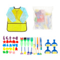 47Pcs Assorted Kids Painting Brush Set Sponge Brushes Drawing Paint Tools for DIY Craft and Artistic Creation